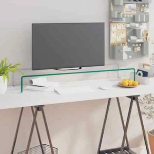 vidaXL TV Stand/Monitor Riser Glass Clear 100x30x13 cm NEW - Picture 1 of 6