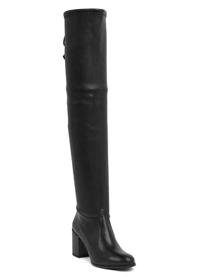 Stuart Weitzman Tieland Women's Leather Over the Knee Heel Boot Black Size 9 - Image 1 of 4