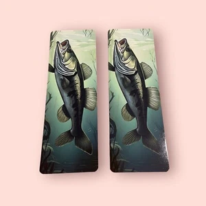 Lovely illustrated Green Fish printed bookmark, Page Saver, Book Lover Gift - Imagen 1 de 3