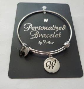 “W“ Personalized Silver Bracelet By Swibco - Picture 1 of 4