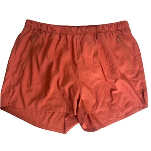 Girlfriend Collective Womens Large Gazelle Shorts Flame Zip Pockets NWOT Orange - Picture 1 of 5
