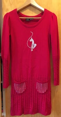 Vestido Suéter Tejido Baby Phat Juniors/Mujeres Y2K Algodón Acrílico Rojo Talla XL Foto 1 de 4