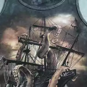 The Mountain Tank Top Men's Small Black Graphic Kraken Sleeveless Tie Dye! - Picture 1 of 7
