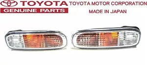TOYOTA GENUINE OEM 96-02 JZA80 SUPRA MK4 Front Turn Signal Lamp Light Set - Picture 1 of 2