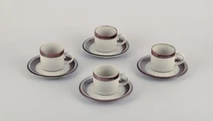 Arabia, Finland. "Karelia". Four sets of coffee cups and saucers in stoneware. - Picture 1 of 6