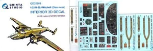 Quinta Studios 1/32 B-25J MITCHELL GLASS NOSE 3D DECAL COLORED INTERIOR SET HK - Picture 1 of 7