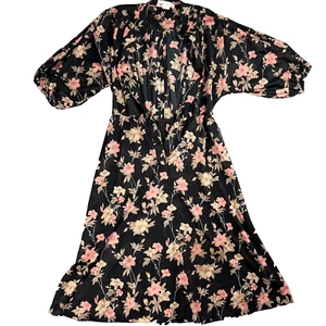 Vestido floral negro vintage Country Miss para mujer talla 12 - Imagen 1 de 8