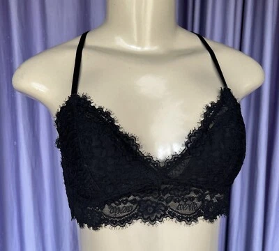AERIE Black Lace Racerback Bralette Size XS - Image 1 of 4