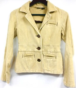 Vanity Corduroy Yellow Cream sz Sm 3 Button Jacket Blazer - Picture 1 of 6