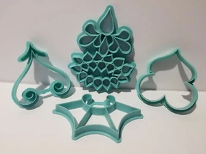 Cookie Cutters Vintage Wilton Baking 1972 Abstract Shapes Creative Design Teal - Picture 1 of 5