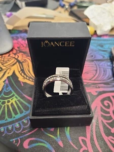 Joancee Round Cut White Sapphire Silver Titanium Steel Men's Ring Size 11 - Picture 1 of 3