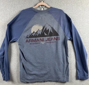 Armani Jeans Shirt Men’s XL Blue Long Sleeve Slim Fit Vtg Y2K - Picture 1 of 9