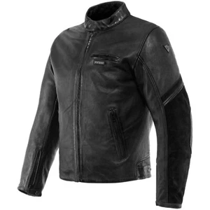Jacke Motorrad Leder Dainese Merak Leather Jacket Black Schwarz TG 60 - Picture 1 of 2