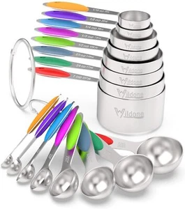 Measuring Cups & Spoons Set of 16, Wildone Premium Stainless Steel Measuring ... - Picture 1 of 7