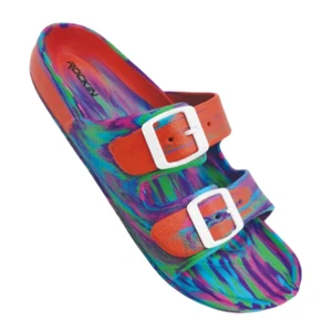 Huntington Buckle Slides- Tie Dye Marbled - Picture 1 of 6