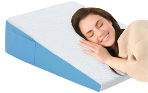 Wedge Pillow for Sleeping, 7.5" Bed Wedge After Surgery, Back Pain Relief, Me... - Picture 1 of 12