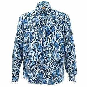 Mens Shirt Loud Originals REGULAR FIT Animals Blue Retro Psychedelic Fancy - Picture 1 of 4