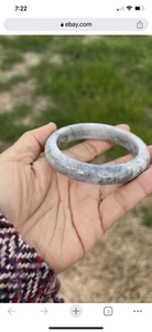 gräulich lila echter Jadeit Jade Armreif 57,5 mm Innendurchmesser Klasse A unbehandelt - Bild 1 von 9