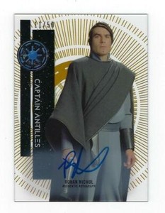 2015 TOPPS STAR WARS HIGH TEK ROHAN NICHOL AUTO #/50 GOLD CAPTAIN ANTILLES