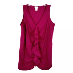 Blusa Top Maternidad Mujer Med Sin Mangas Volantes Rosa Fucsia Cuello en V - Imagen 1 de 6