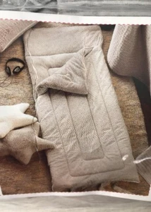 AUTHENTIC Kids Sleeping Bag Finished Size : 26โX57โ In / Striped Gray & White ๐ - Picture 1 of 4