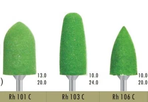 Bomaoer Silicon Rubber Bur Acrylic Polishing Reinforced Shank Green Coarse 10PCS - Picture 1 of 4