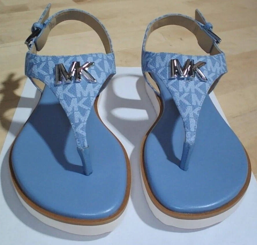 MK Michael Kors Jilly Sandalia Plana Hebilla - Cambray - Mujer EE. UU. 5,5 M - NUEVA Foto 1 de 4