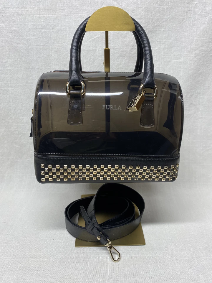 Authentic Furla Black Jelly studded boston 2way bag - Image 1 of 4