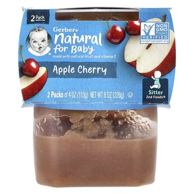 Natural for Baby, 2nd Foods®, Apple Cherry, 2 Pack, 4 oz (113 g) Each - Image 1 of 3