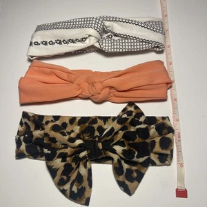 Diadema Bebé Lazos Cabello Lote de 3 Melocotón Blanco Marrón Suave Elástico Usado Accesorio - Imagen 1 de 7