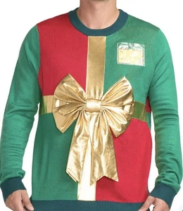 Tipsy Elves Christmas Present Ugly Christmas Sweater Size L Men NWT - Picture 1 of 7