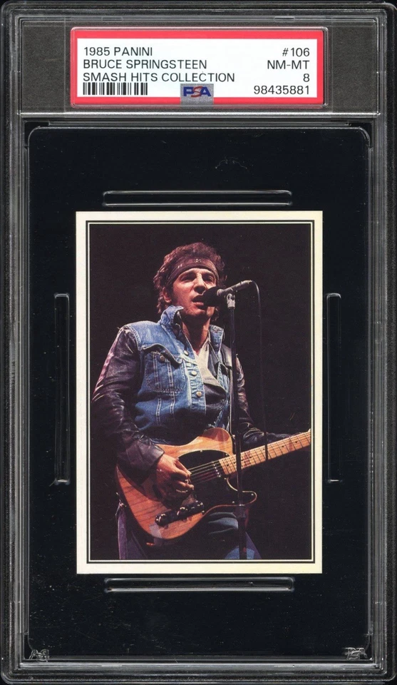 1985 Panini Smash Hits Collection #106 Bruce Springsteen - RC PSA 8 Tough Grade - Image 1 of 1