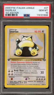 Pokemon Snorlax Jungle 1st Edition ITALIAN Rare #27 PSA 10 Gem Mint - Image 1 of 2
