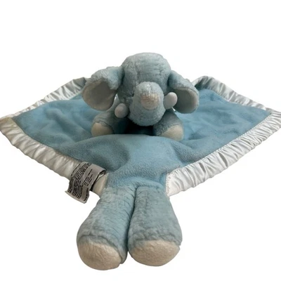 My Banky Lovey Elephant Paul Plush Security Blanket Blue Satin Trim Edge 23” - Image 1 of 4