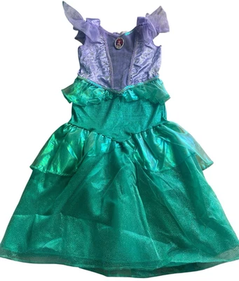 Vestido Disney A Pequena Sereia Ariel Meninas Tamanho 6 Fantasia Princesa Roxo Verde - Imagem 1 de 4