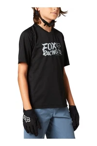 MAGLIA JUNIOR BICI DOWNHILL MOUNTAIN BIKE FOX DEFEND SS JERSEY BLACK - Imagen 1 de 4
