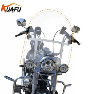 For Harley Softail Deluxe Fat Boy 00-17 Clear Windscreen Detachable Windshield - Picture 1 of 14