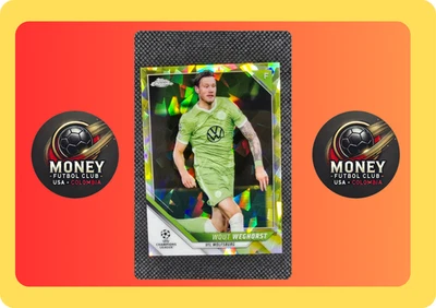 2021-22 Topps Chrome UEFA — Wout Weghorst /99 — Yellow X-Fractor Refractor — VfL - Image 1 of 3