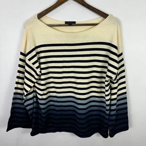 J.Crew M Cotton Ombre Stripe Sweater Coastal Chic Preppy Quiet Luxury Old Money - Bild 1 von 7