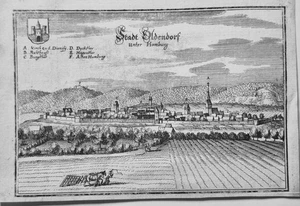 Stadtoldendorf mit der Homburg alter Merian Kupferstich der Erstausgabe 1654 - Picture 1 of 1