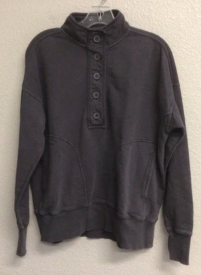 Aerie Oh Snap! Sudadera Weekend Henley cuello falso gris para mujer XS informal Foto 1 de 4