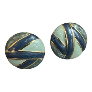 Pendientes retorcidos vintage años 80 tono oro verde salvia - Imagen 1 de 2