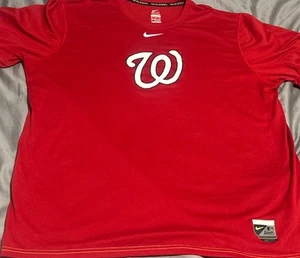 Nike BSBL XL Washington Nationals Dri Fit MLB Baseball Shirt rot EUC 100 % Poly - Bild 1 von 11