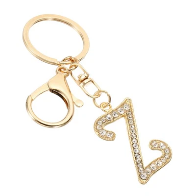 Lindo Llavero Letra Inicial Letra Z Dije con Diamantes de Cristal Dorado Foto 1 de 4