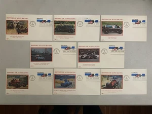 S05-3161, AUTO RACING, GROUP OF EIGHT COVERS, WESTER SILK CACHET FDC - Picture 1 of 2