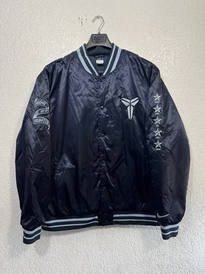 LA Lakers Kobe Bryant Bomber Jacket Black Mamba Hunt Or Be Hunted Nike Mens 4XL - Image 1 of 4