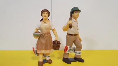 Figura de granjero Schleich con esposa de hacha con huevos 13433 13434 gente de granja con etiqueta muy RARA Foto 1 de 4