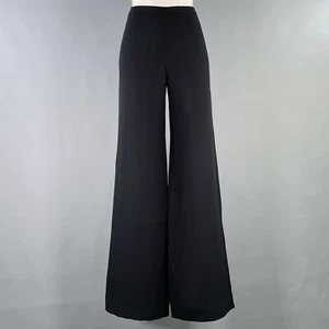 CALVIN KLEIN COLLECTION Size 8 Black Silk Blend Wide Leg Dress Pants - Picture 1 of 5