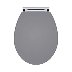 Satin Grey Heavy Duty Soft Closing Toilet Seat Top Fixing Quick Release Modern - Picture 1 of 7