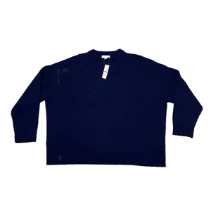 J.Crew Womens Relaxed crewneck sweater in wool Navy Size XL CB937 SOLD OUT! $98 - Picture 1 of 5